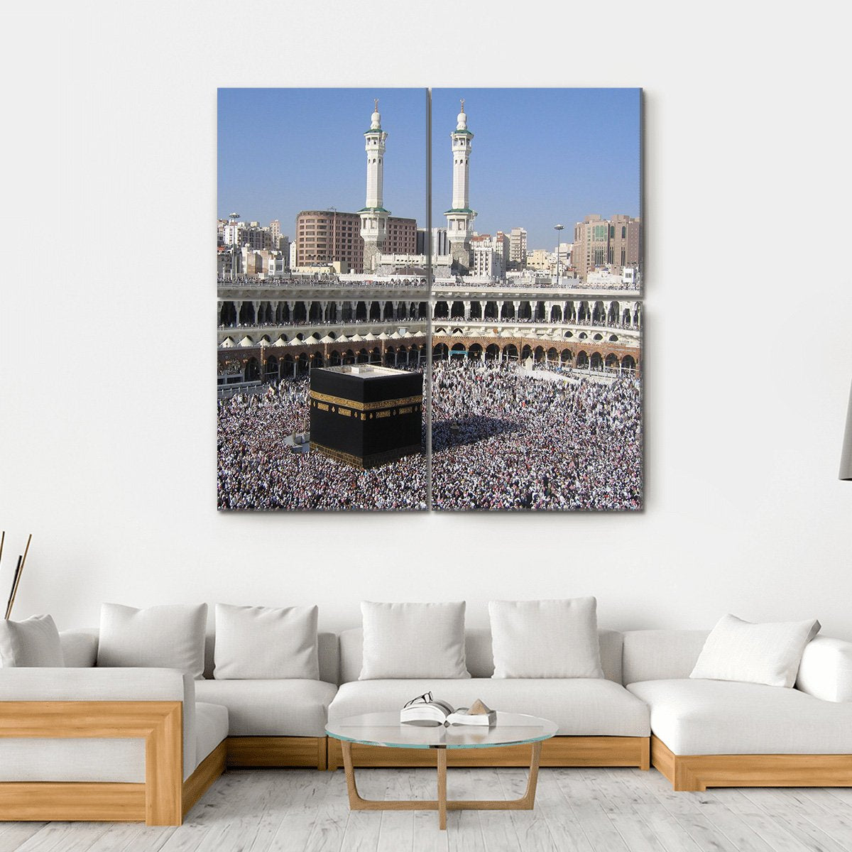 Holly Kaaba Canvas Wall Art-4 Square-Gallery Wrap-17" x 17"-Tiaracle
