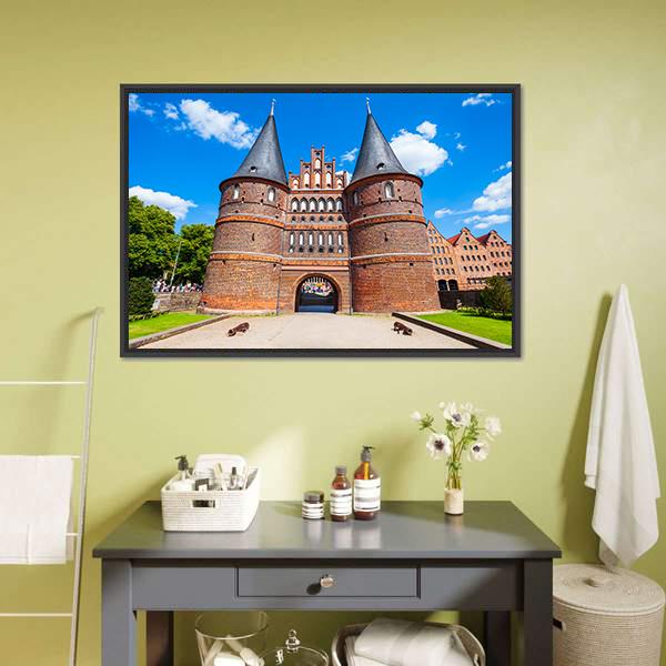 Holsten Gate Germany Canvas Wall Art-1 Piece-Floating Frame-24" x 16"-Tiaracle