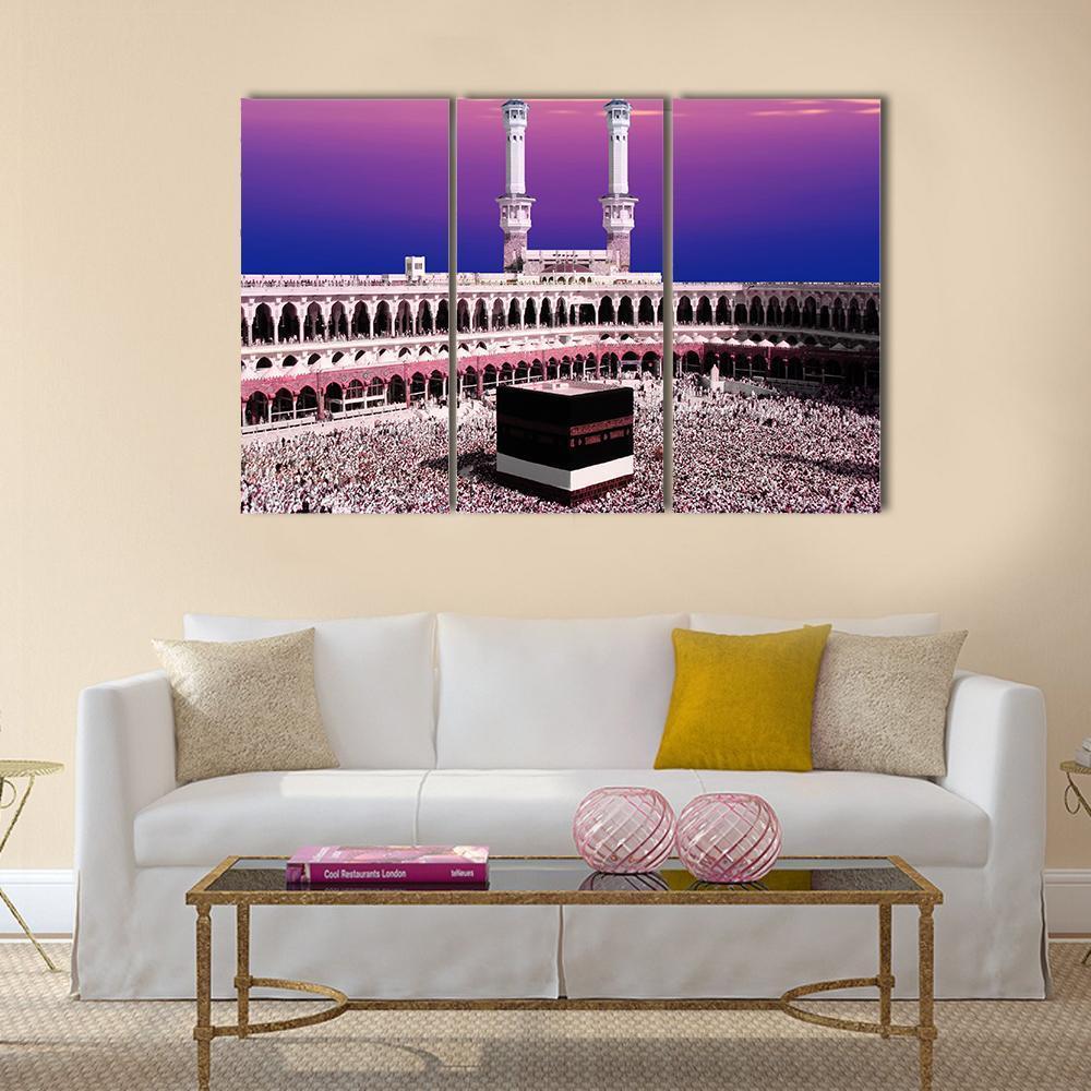 Holy Kaaba At Twilight Canvas Wall Art-1 Piece-Gallery Wrap-48" x 32"-Tiaracle
