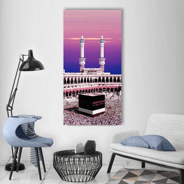 Holy Kaaba At Twilight Vertical Canvas Wall Art-3 Vertical-Gallery Wrap-12" x 25"-Tiaracle