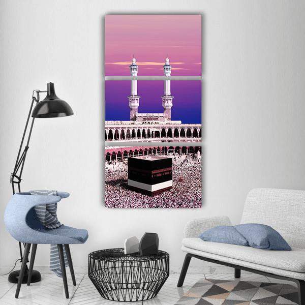 Holy Kaaba At Twilight Vertical Canvas Wall Art-3 Vertical-Gallery Wrap-12" x 25"-Tiaracle