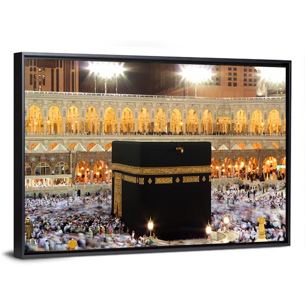 Holy Kaaba In Mecca Canvas Wall Art-3 Horizontal-Gallery Wrap-25" x 16"-Tiaracle
