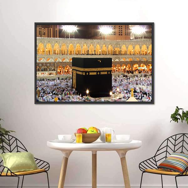 Holy Kaaba In Mecca Canvas Wall Art-3 Horizontal-Gallery Wrap-25" x 16"-Tiaracle
