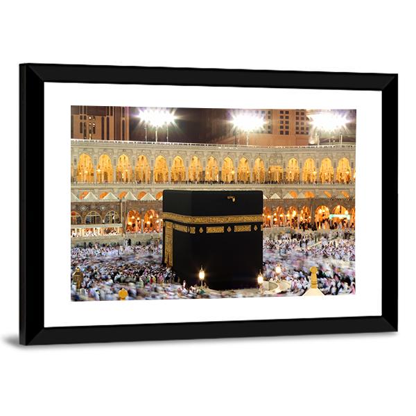 Holy Kaaba In Mecca Canvas Wall Art-3 Horizontal-Gallery Wrap-25" x 16"-Tiaracle