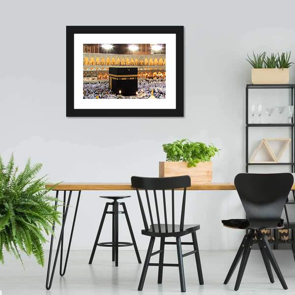 Holy Kaaba In Mecca Canvas Wall Art-3 Horizontal-Gallery Wrap-25" x 16"-Tiaracle