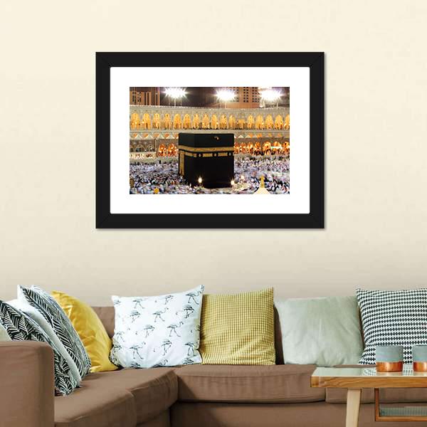 Holy Kaaba In Mecca Canvas Wall Art-3 Horizontal-Gallery Wrap-25" x 16"-Tiaracle