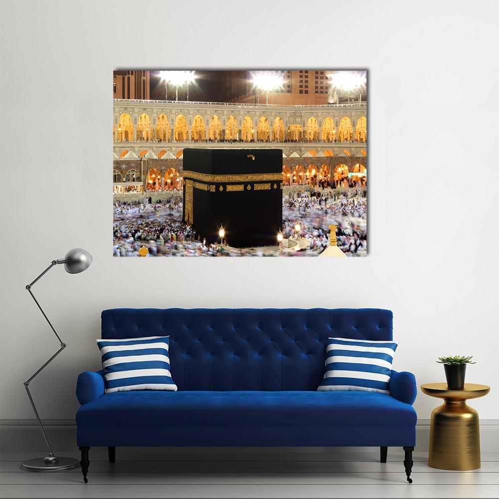 Holy Kaaba In Mecca Canvas Wall Art-1 Piece-Gallery Wrap-48" x 32"-Tiaracle