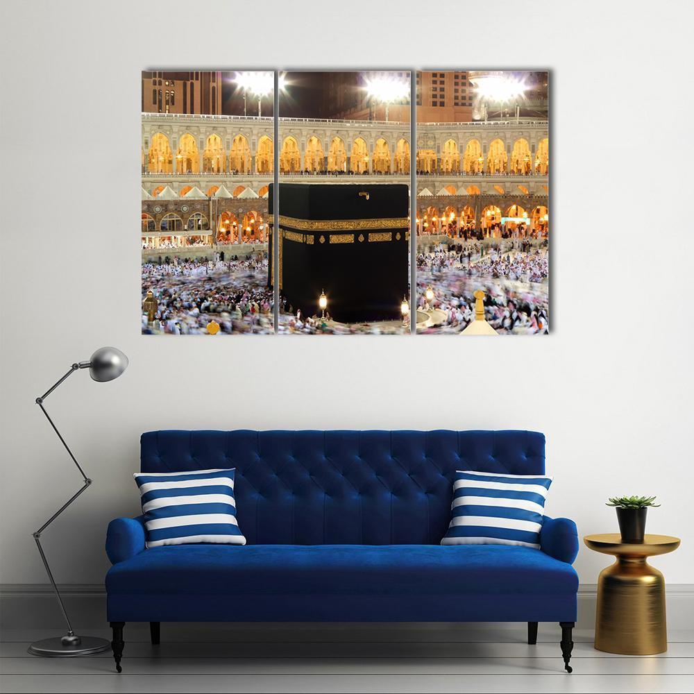 Holy Kaaba In Mecca Canvas Wall Art-3 Horizontal-Gallery Wrap-37" x 24"-Tiaracle