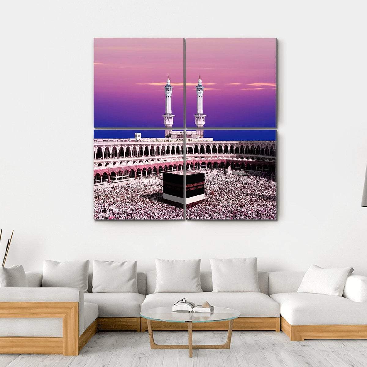 Holy Kaaba At Twilight Canvas Wall Art-4 Square-Gallery Wrap-17" x 17"-Tiaracle