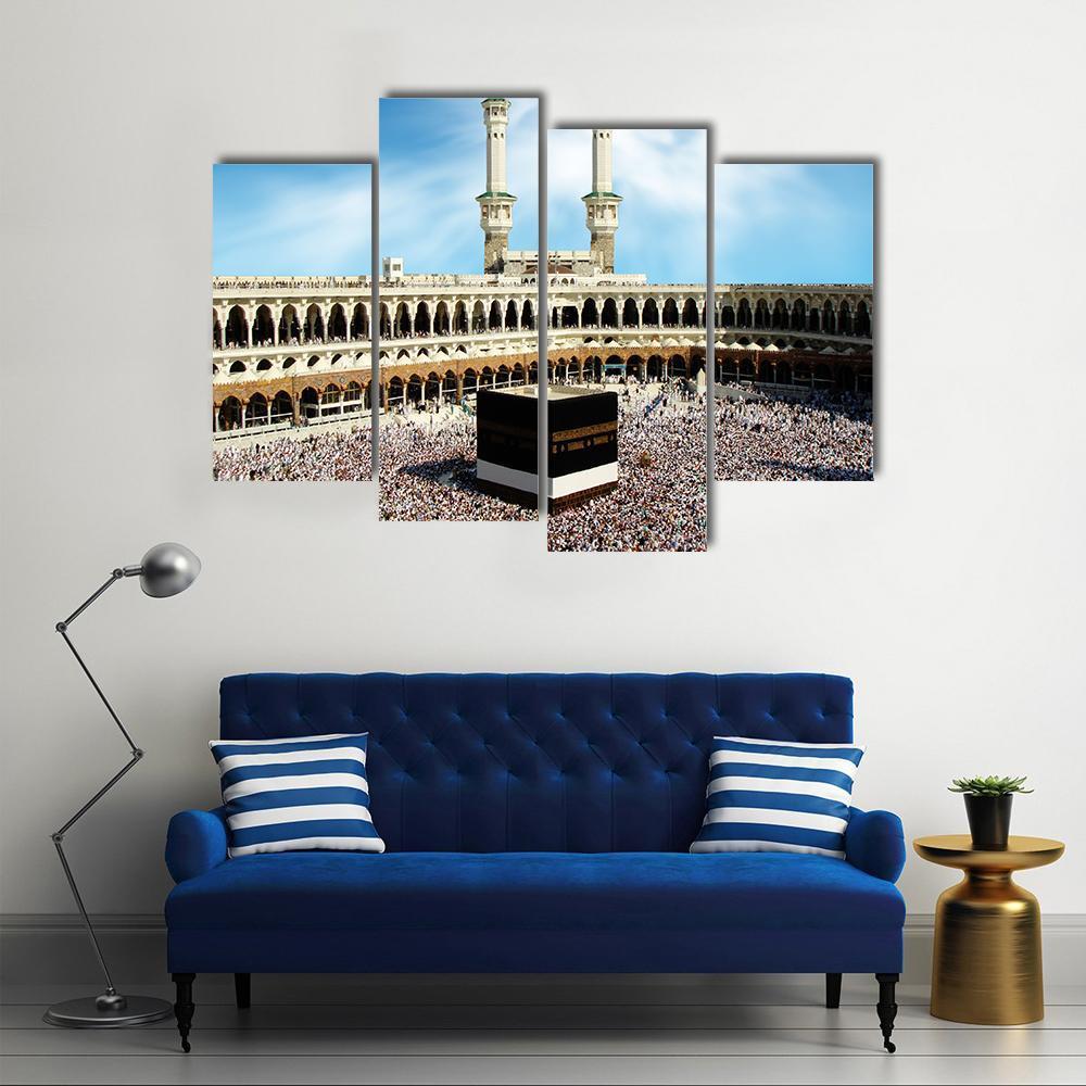 Holy Kaaba Mecca Canvas Wall Art-4 Pop-Gallery Wrap-50" x 32"-Tiaracle