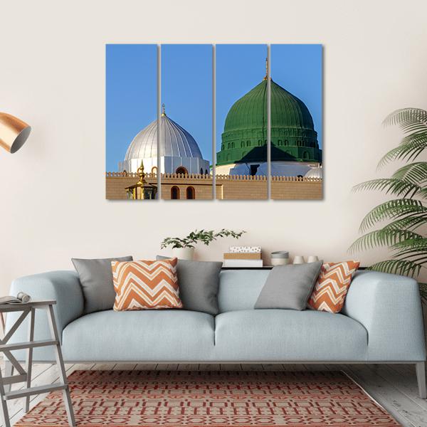 Holy Mosque Medina Canvas Wall Art-4 Horizontal-Gallery Wrap-34" x 24"-Tiaracle