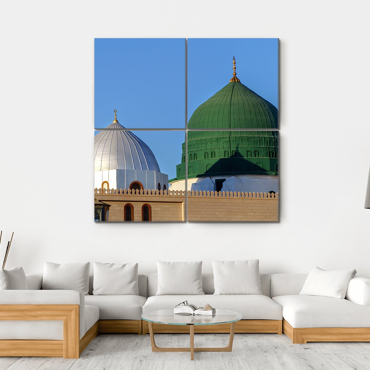 Holy Mosque Medina Canvas Wall Art-4 Square-Gallery Wrap-17" x 17"-Tiaracle