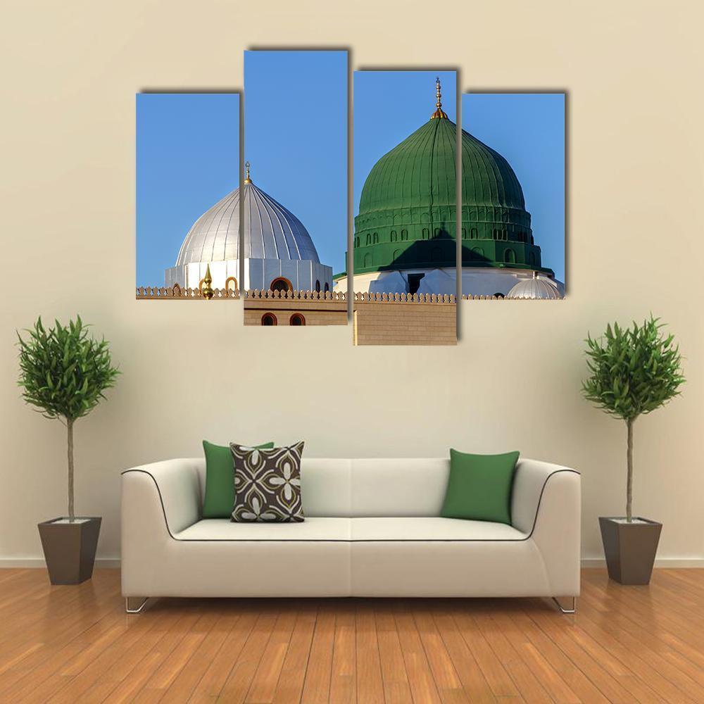 Holy Mosque Medina Canvas Wall Art-4 Pop-Gallery Wrap-50" x 32"-Tiaracle