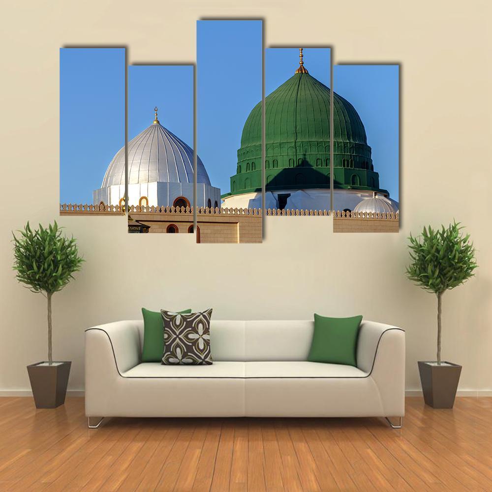 Holy Mosque Medina Canvas Wall Art-5 Pop-Gallery Wrap-47" x 32"-Tiaracle