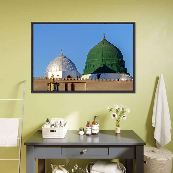 Holy Mosque Medina Canvas Wall Art-3 Horizontal-Gallery Wrap-25" x 16"-Tiaracle