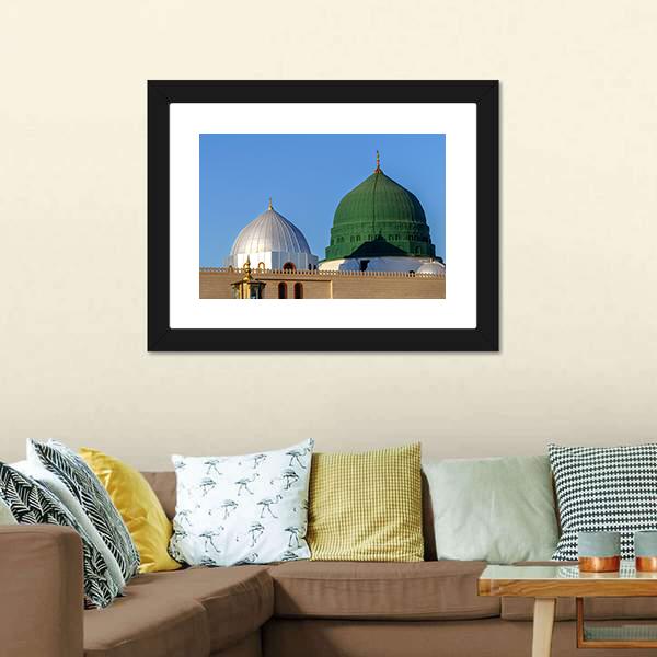 Holy Mosque Medina Canvas Wall Art-1 Piece-Framed Print-20" x 16"-Tiaracle