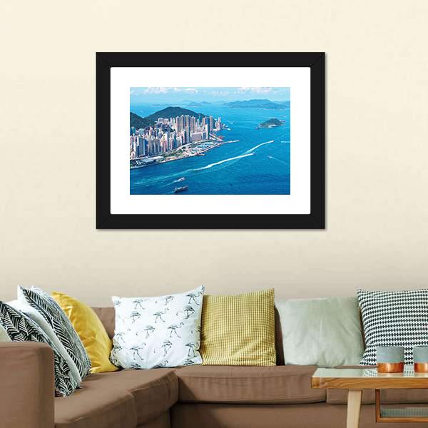 Hong Kong Island Canvas Wall Art-3 Horizontal-Gallery Wrap-25" x 16"-Tiaracle