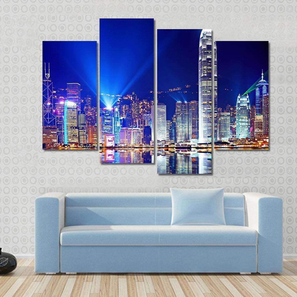 Hong Kong Island From Kowloon Canvas Wall Art-4 Pop-Gallery Wrap-50" x 32"-Tiaracle