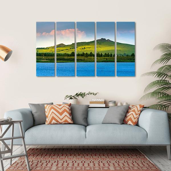 Hongsong Lake Scenery Canvas Wall Art-5 Horizontal-Gallery Wrap-22" x 12"-Tiaracle