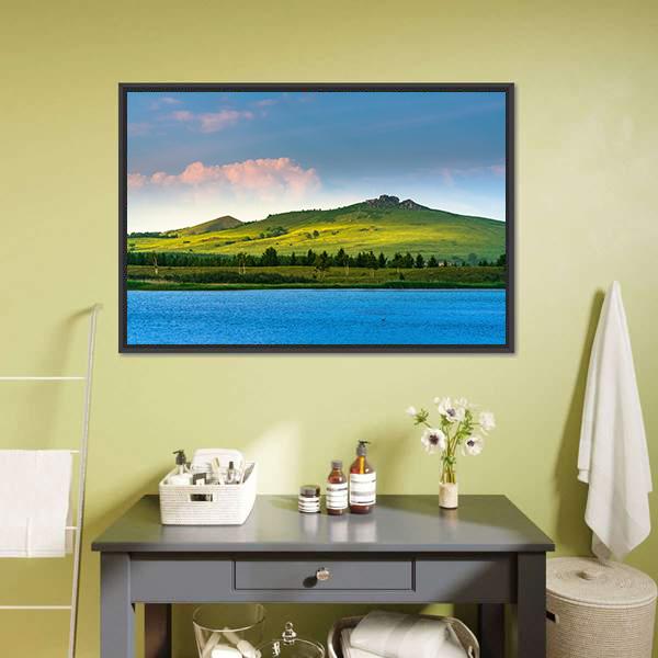 Hongsong Lake Scenery Canvas Wall Art-1 Piece-Floating Frame-24" x 16"-Tiaracle