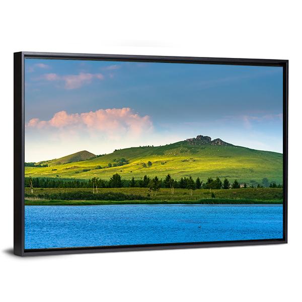 Hongsong Lake Scenery Canvas Wall Art-5 Horizontal-Gallery Wrap-22" x 12"-Tiaracle