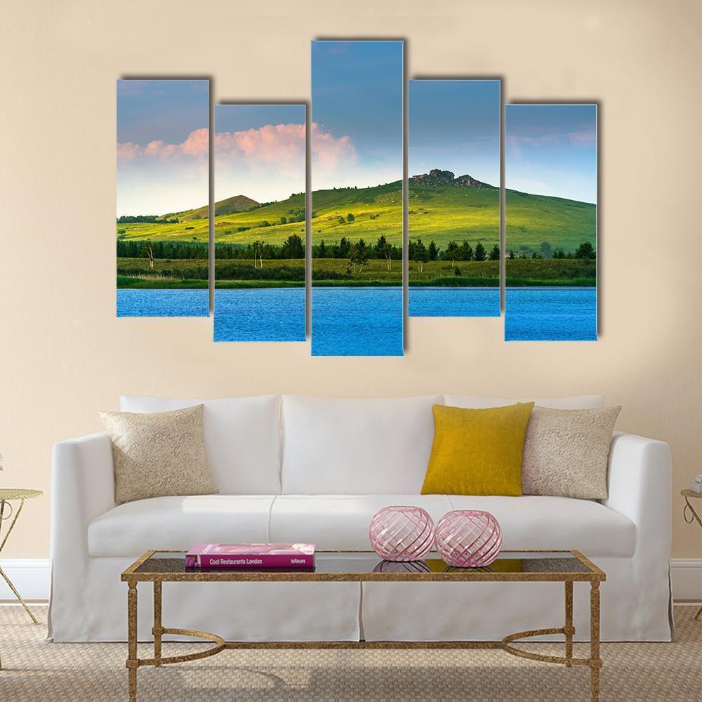Hongsong Lake Scenery Canvas Wall Art-5 Pop-Gallery Wrap-47" x 32"-Tiaracle