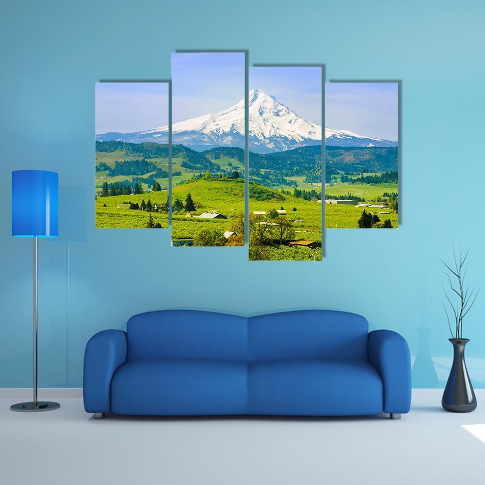 Hood River Valley Canvas Wall Art-4 Pop-Gallery Wrap-50" x 32"-Tiaracle