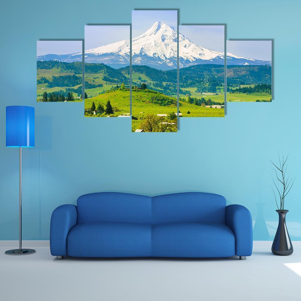 Hood River Valley Canvas Wall Art-5 Star-Gallery Wrap-62" x 32"-Tiaracle