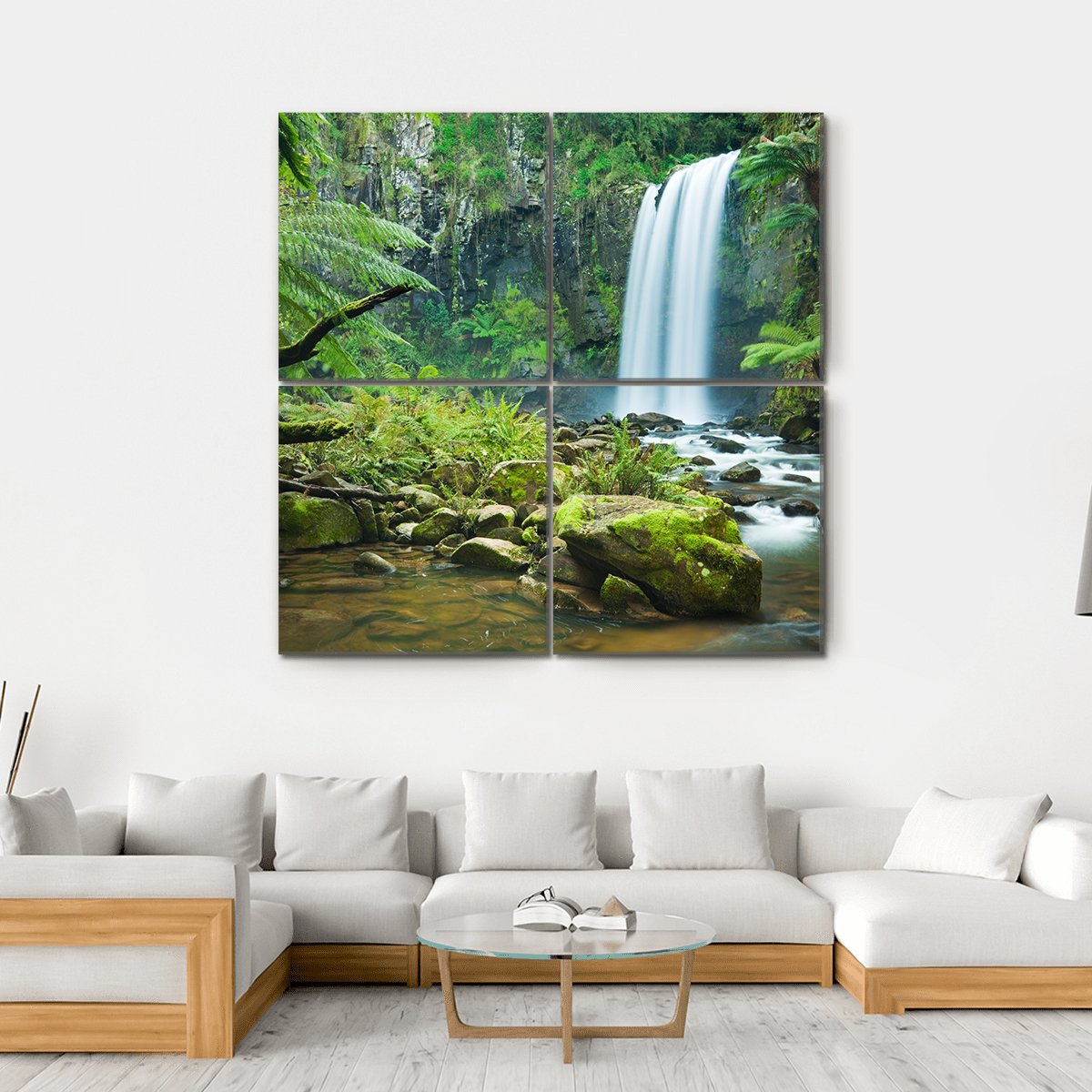 Hopetoun Falls Australia Canvas Wall Art-4 Square-Gallery Wrap-17" x 17"-Tiaracle