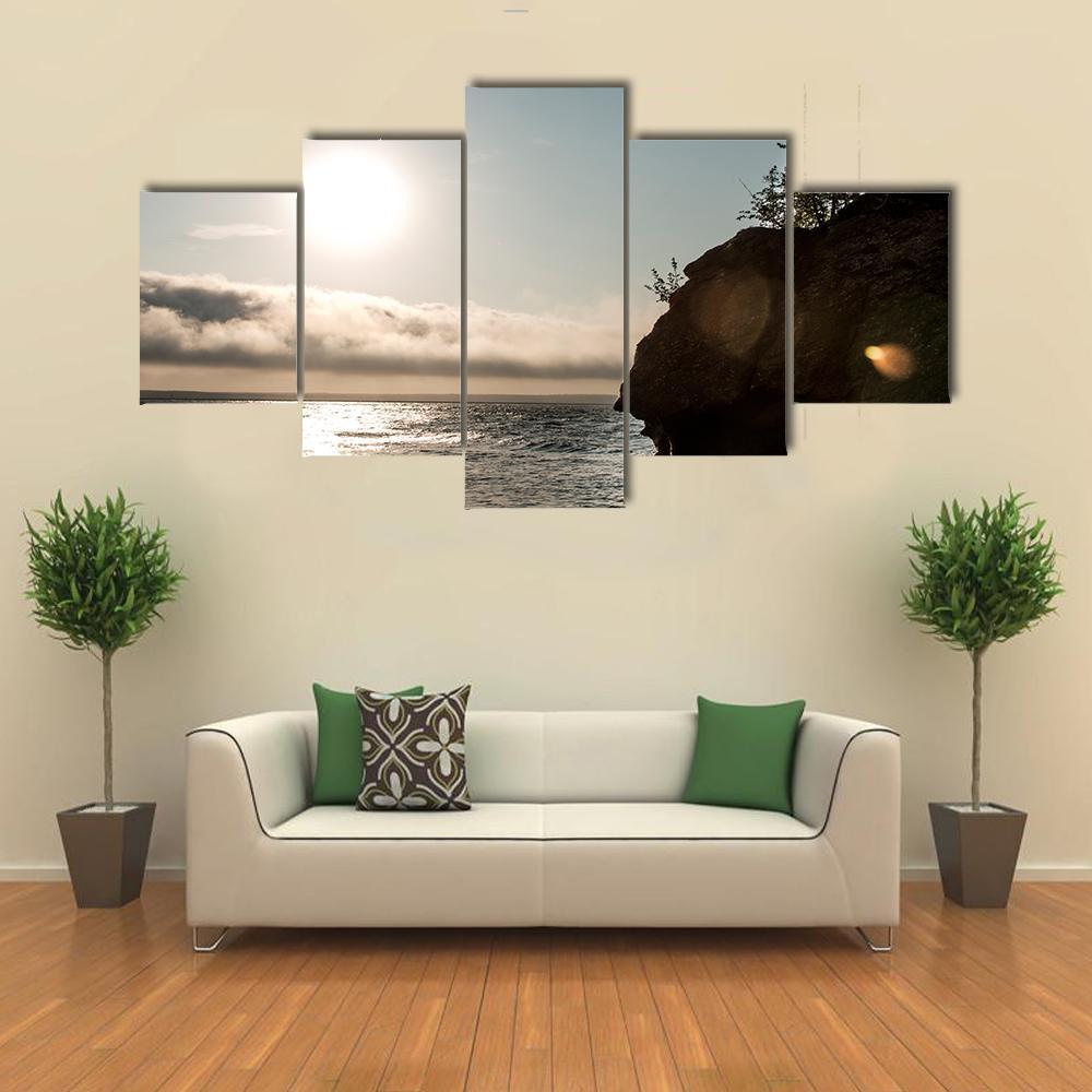 Hopewell Rocks Canada Canvas Wall Art-5 Star-Gallery Wrap-62" x 32"-Tiaracle