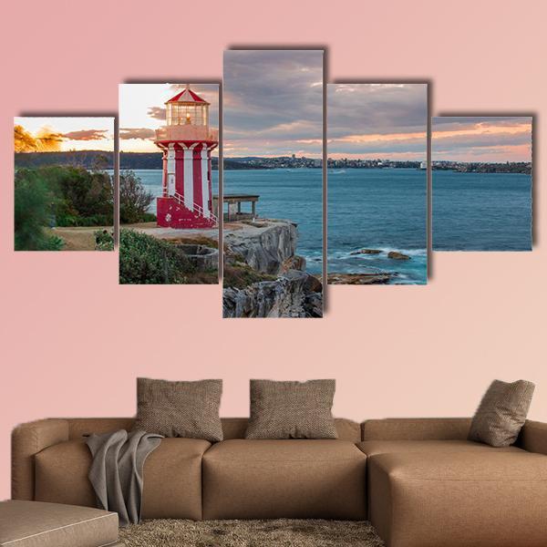 Hornby Lighthouse Sydney Canvas Wall Art-4 Pop-Gallery Wrap-50" x 32"-Tiaracle