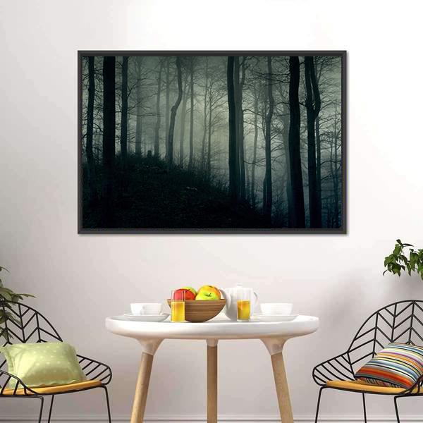 Horror Foggy Jungle Canvas Wall Art-3 Horizontal-Gallery Wrap-25" x 16"-Tiaracle