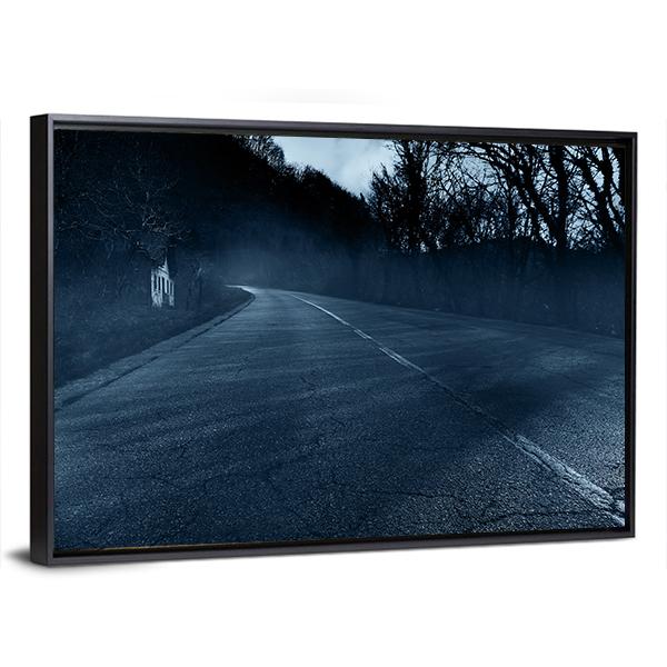 Horror Road Canvas Wall Art-3 Horizontal-Gallery Wrap-25" x 16"-Tiaracle