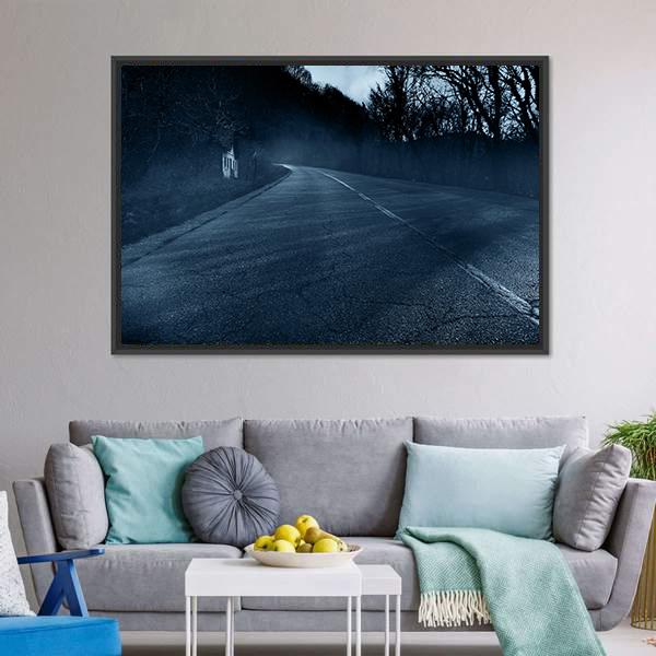 Horror Road Canvas Wall Art-3 Horizontal-Gallery Wrap-25" x 16"-Tiaracle