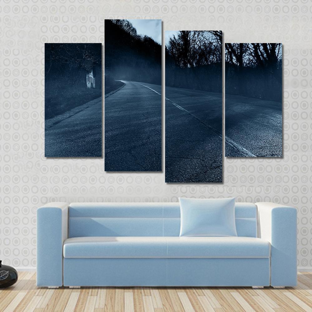 Horror Road Canvas Wall Art-4 Pop-Gallery Wrap-50" x 32"-Tiaracle