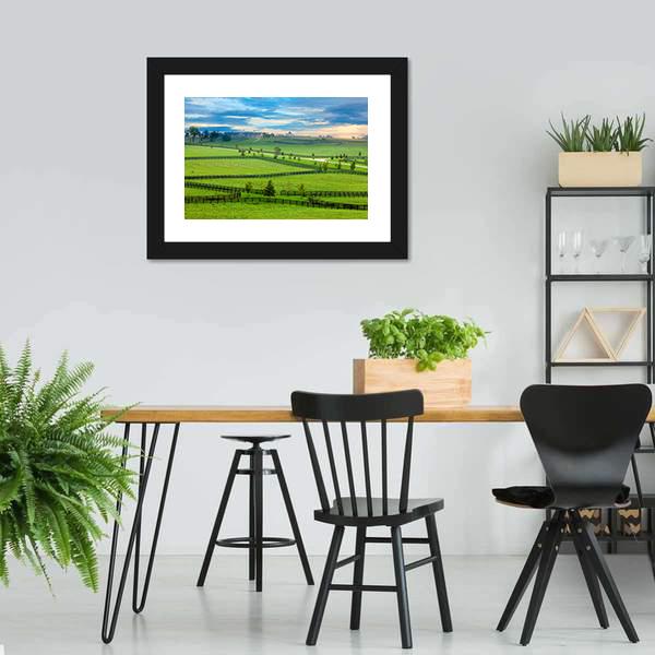 Horse Farm In Kentucky Canvas Wall Art-3 Horizontal-Gallery Wrap-25" x 16"-Tiaracle