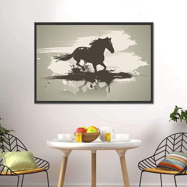 Horse Illustration Canvas Wall Art-3 Horizontal-Gallery Wrap-25" x 16"-Tiaracle