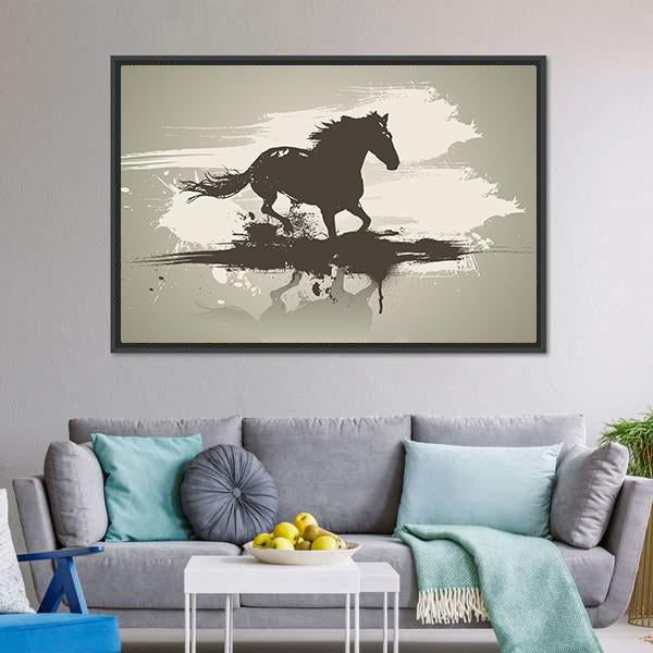 Horse Illustration Canvas Wall Art-3 Horizontal-Gallery Wrap-25" x 16"-Tiaracle