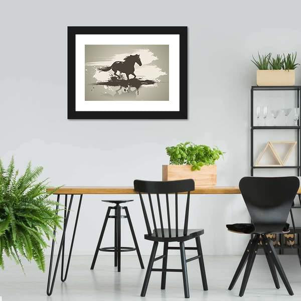 Horse Illustration Canvas Wall Art-3 Horizontal-Gallery Wrap-25" x 16"-Tiaracle