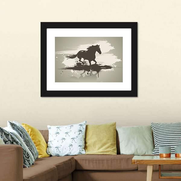 Horse Illustration Canvas Wall Art-3 Horizontal-Gallery Wrap-25" x 16"-Tiaracle
