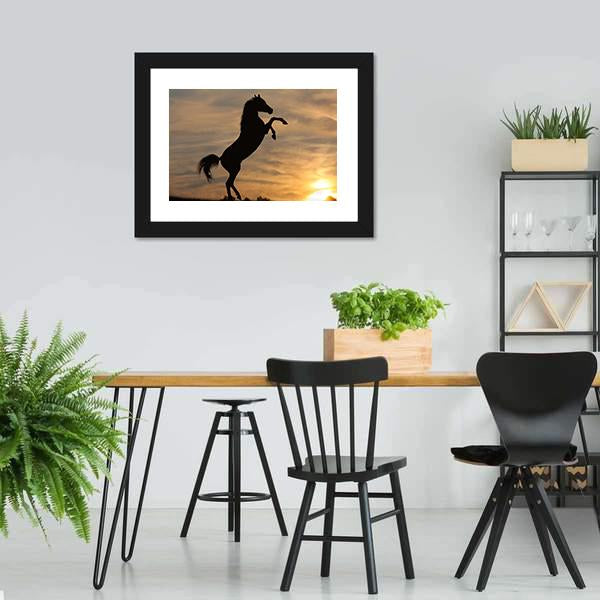 Horse In Sunset Canvas Wall Art-5 Horizontal-Gallery Wrap-22" x 12"-Tiaracle