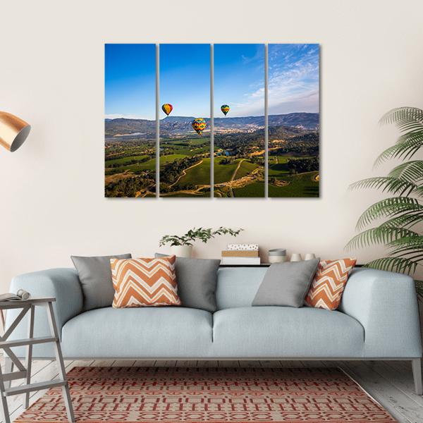 Hot Air Balloon Trip in Napa Valley Canvas Wall Art-4 Horizontal-Gallery Wrap-34" x 24"-Tiaracle