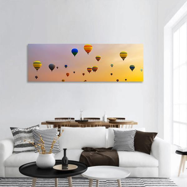 Hot Air Balloons Panoramic Canvas Wall Art-1 Piece-36" x 12"-Tiaracle