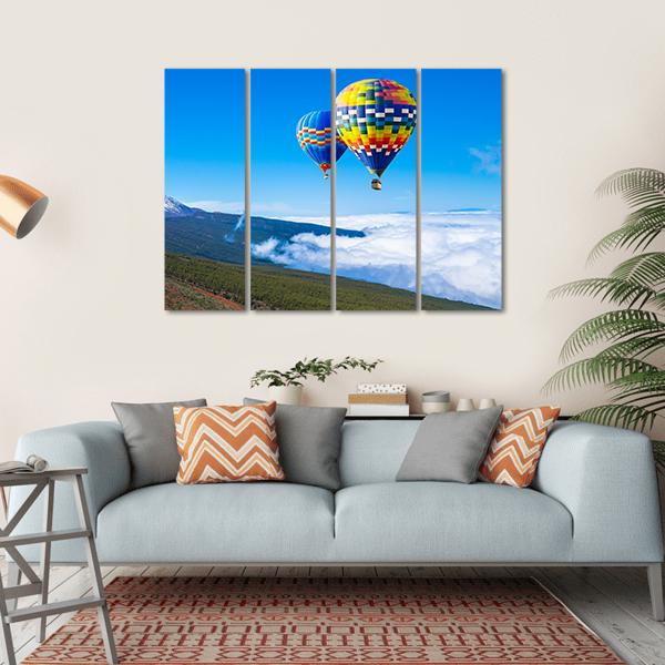 Hot Air Balloons In Spain Canvas Wall Art-4 Horizontal-Gallery Wrap-34" x 24"-Tiaracle
