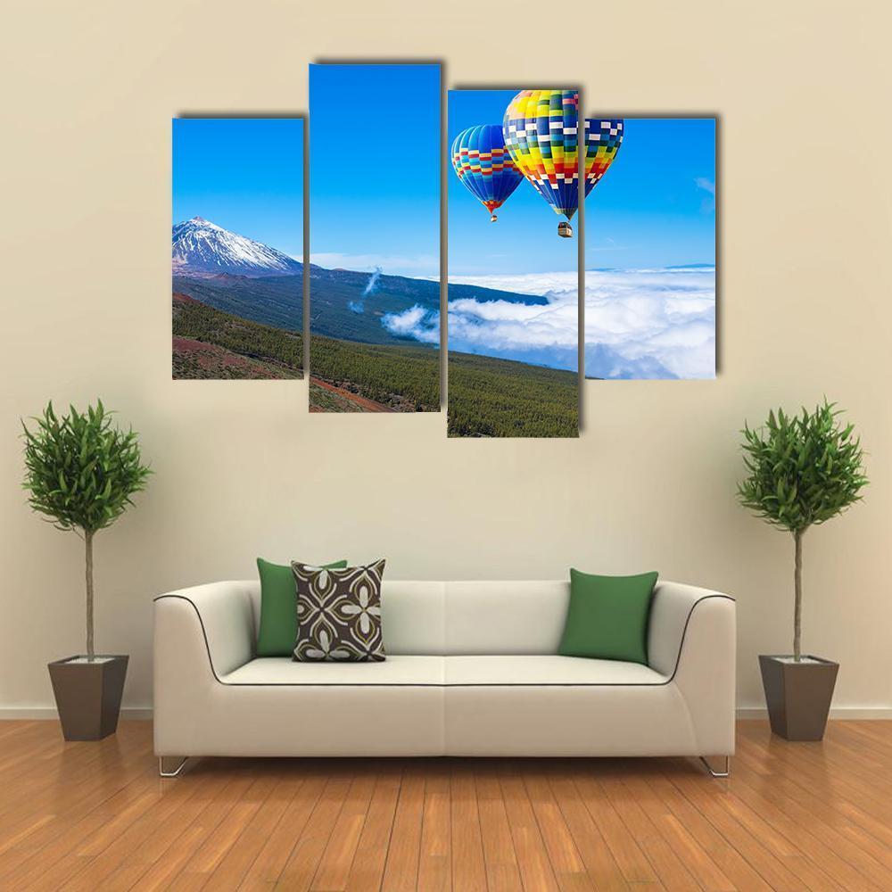 Hot Air Balloons In Spain Canvas Wall Art-4 Pop-Gallery Wrap-50" x 32"-Tiaracle