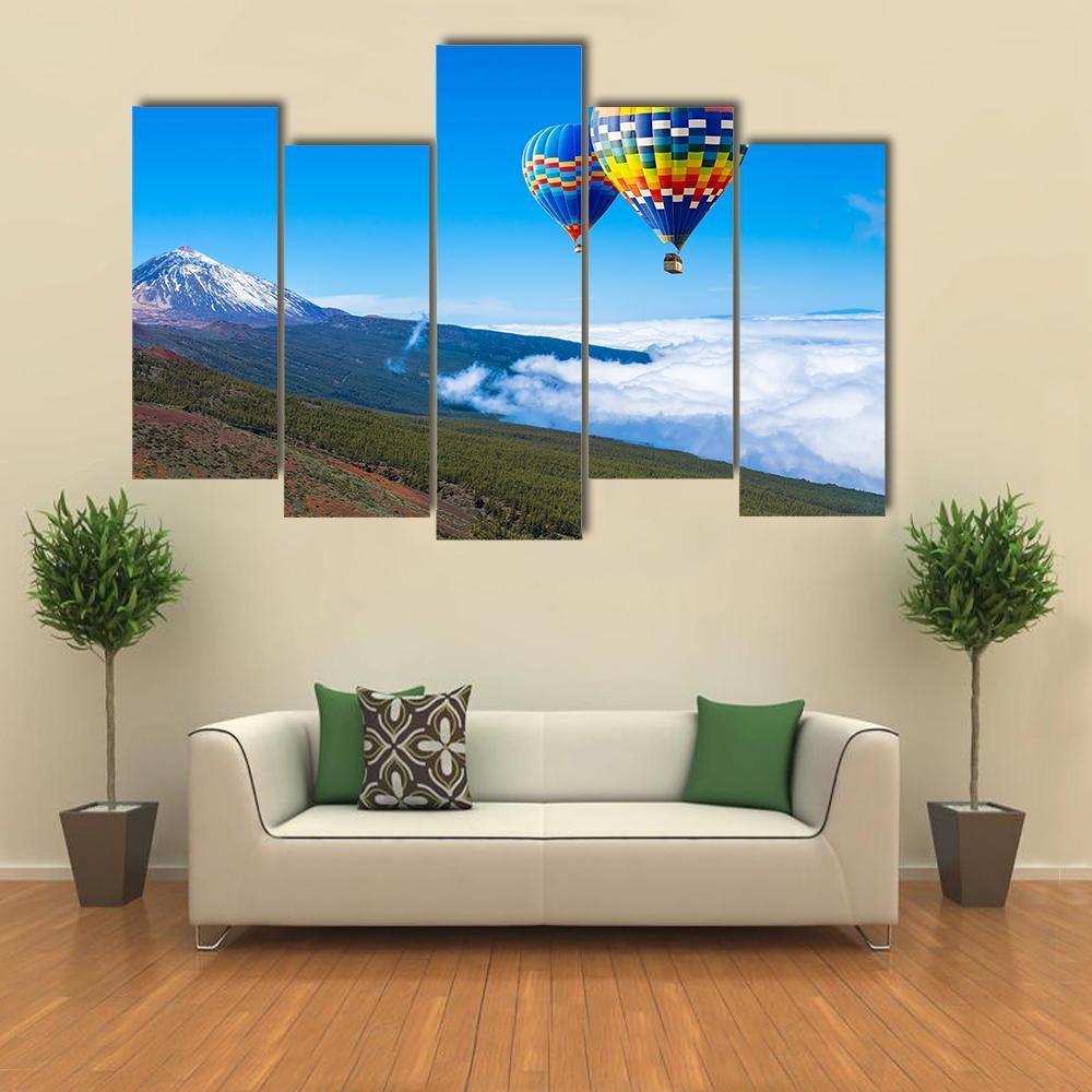 Hot Air Balloons In Spain Canvas Wall Art-5 Pop-Gallery Wrap-47" x 32"-Tiaracle