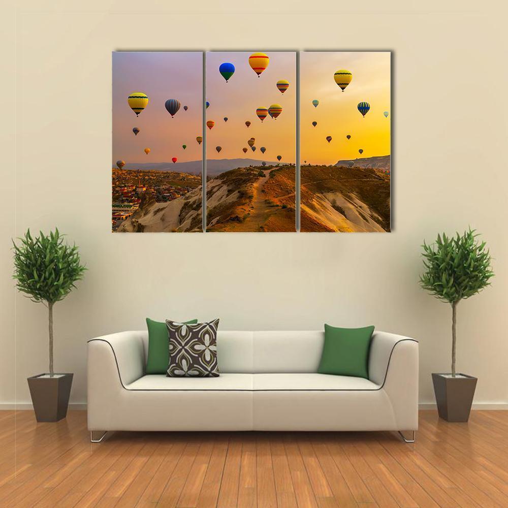 Hot Air Balloons Canvas Wall Art-3 Horizontal-Gallery Wrap-37" x 24"-Tiaracle