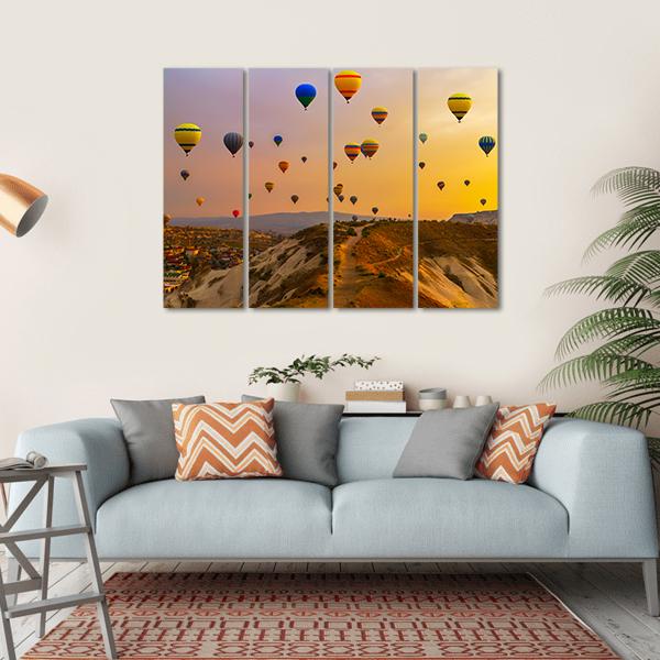 Hot Air Balloons Canvas Wall Art-4 Horizontal-Gallery Wrap-34" x 24"-Tiaracle