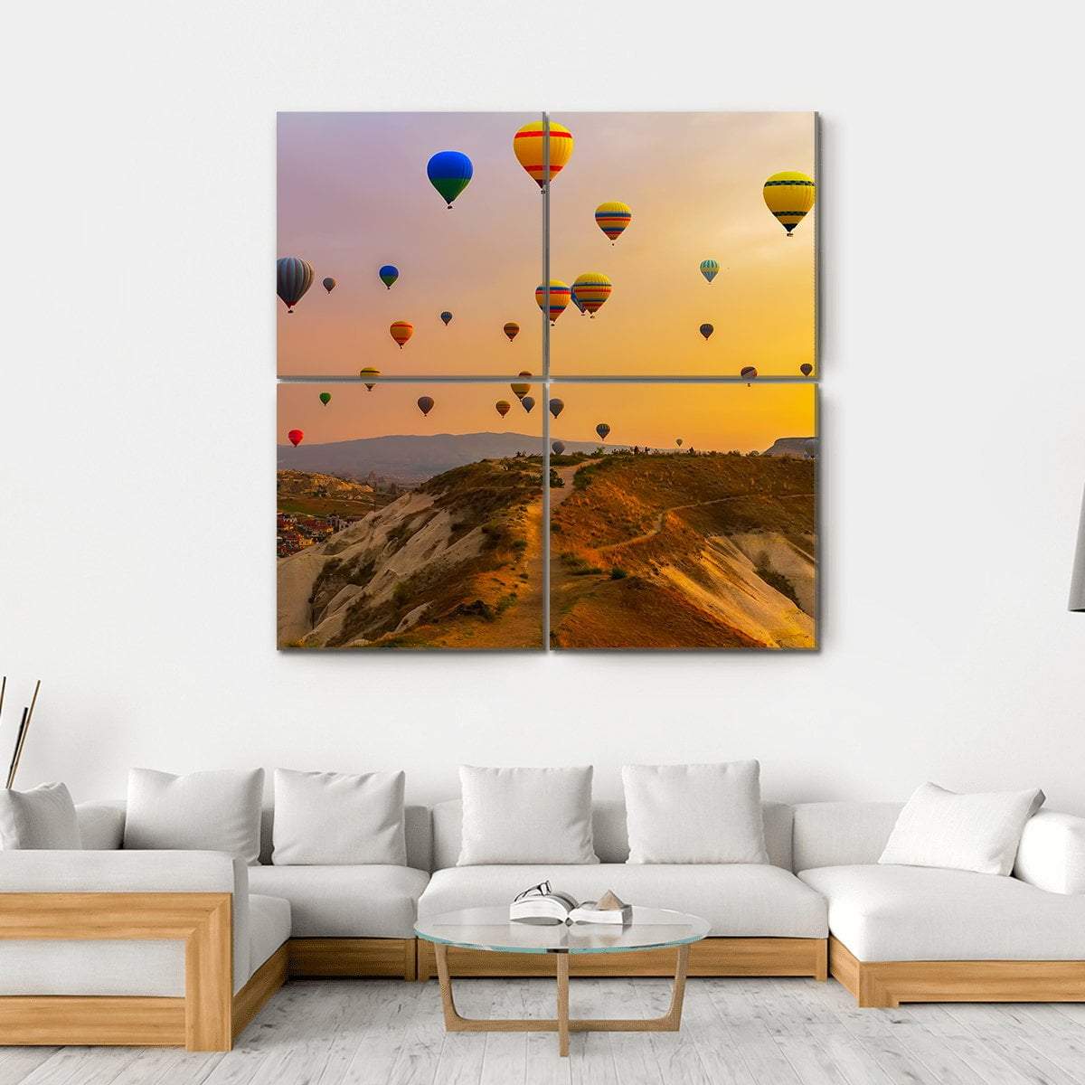 Hot Air Balloons Canvas Wall Art-4 Square-Gallery Wrap-17" x 17"-Tiaracle