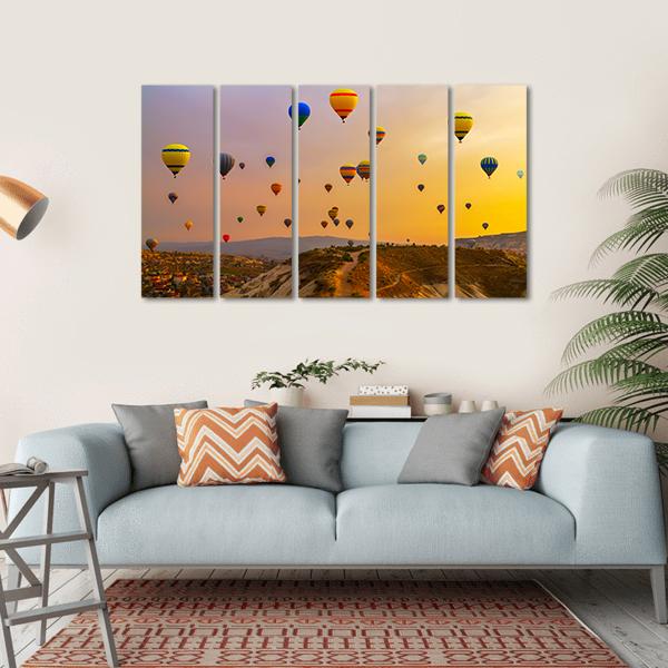 Hot Air Balloons Canvas Wall Art-5 Horizontal-Gallery Wrap-22" x 12"-Tiaracle